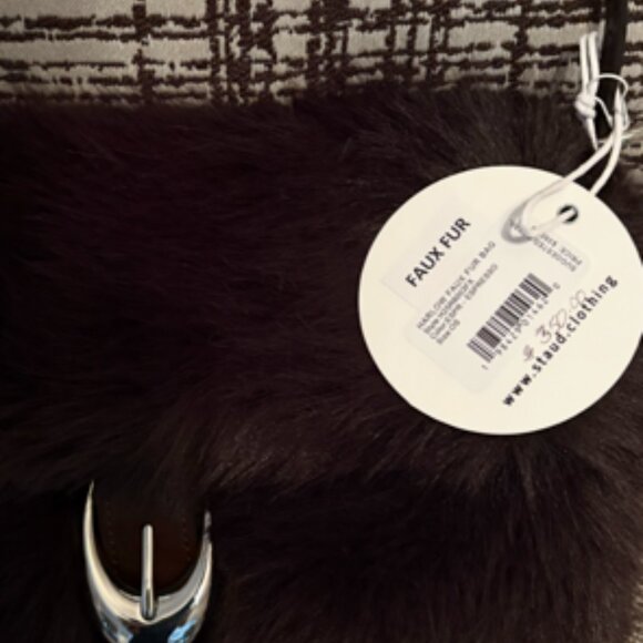 STAUD PURSE - CHOCOLATE FAUX FUR - NEW WITH TAGS - Picture 3 of 3